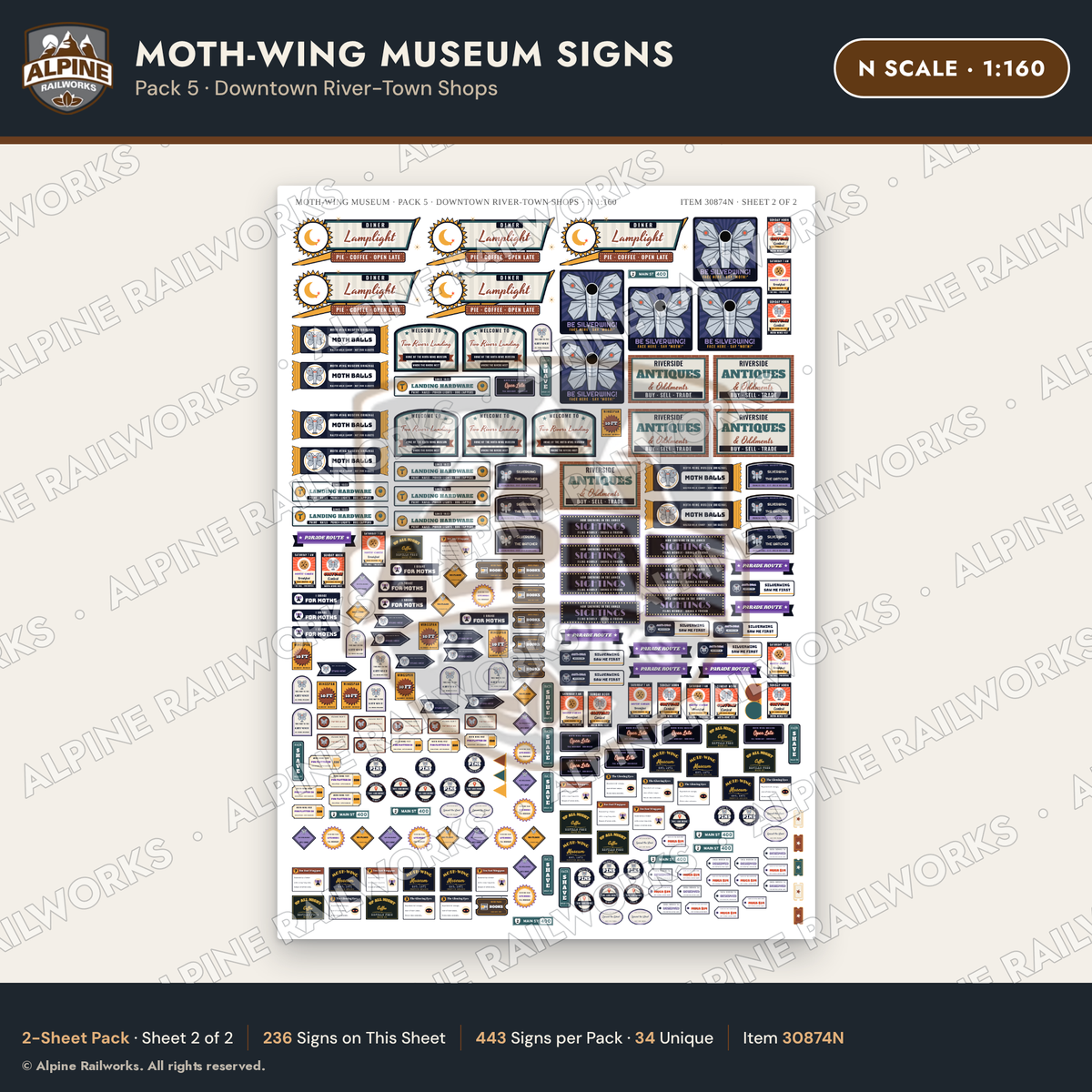 Alpine Railworks 30874N N Scale Roadside Signs - Mothman Museum
