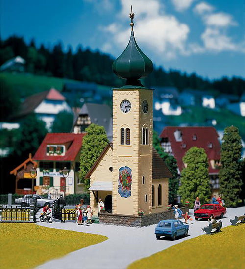 Faller 130238 HO Scale Church -- 5-13/16 x 3-1/2" 14.8 x 8.8cm