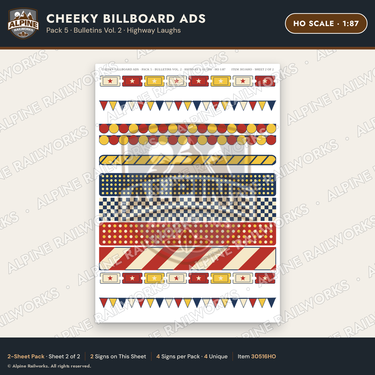 Alpine Railworks 30516HO HO Scale Cheeky Billboard Ads