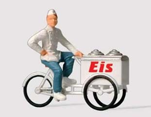 Preiser 28075 HO Scale Individual Figures - Ice Cream Man w/Cart