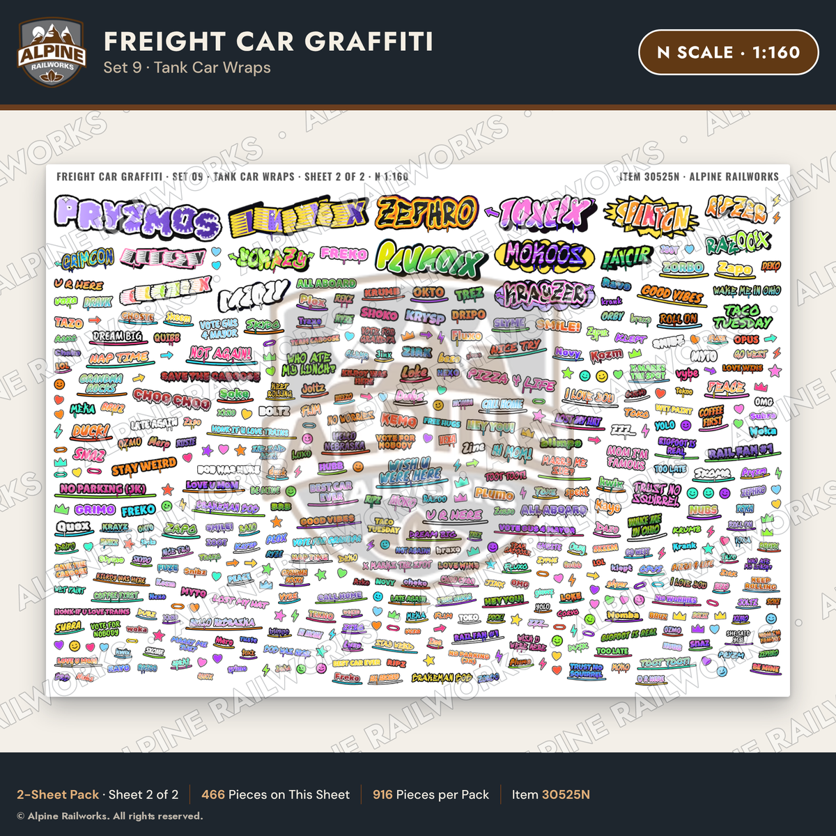 Alpine Railworks 30525N N Scale Freight Car Graffiti Cut-Outs