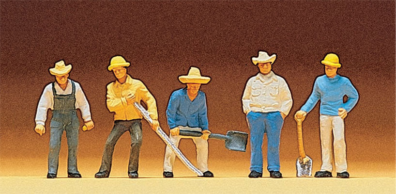 Preiser 10031 HO Scale Track Workers Figure Set (5)