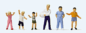 Preiser 14120 HO Scale Children Playing Ball -- pkg(6)