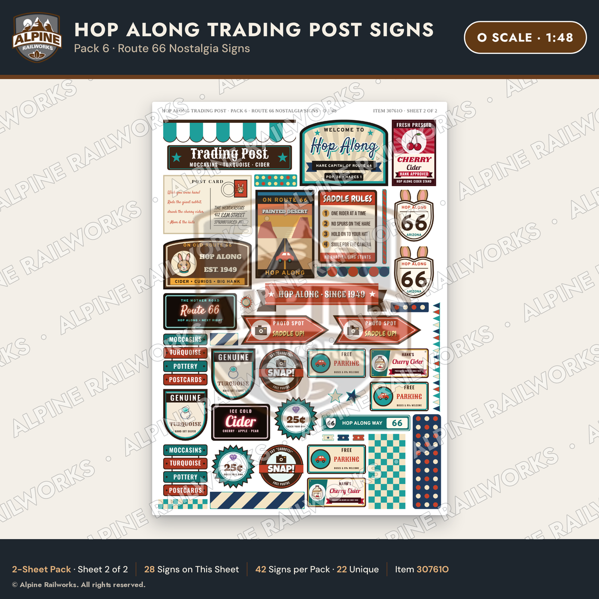 Alpine Railworks 30761O O Scale Roadside Signs - Trading Post