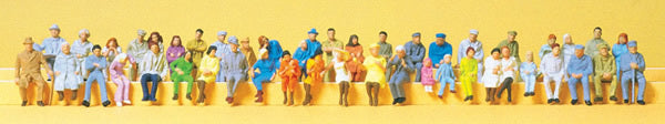 Preiser 14416 HO Scale Seated People -- Assortment pkg(48)