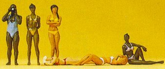 Preiser 10309 HO Scale Recreation & Sports -- Female Bathers pkg(5)
