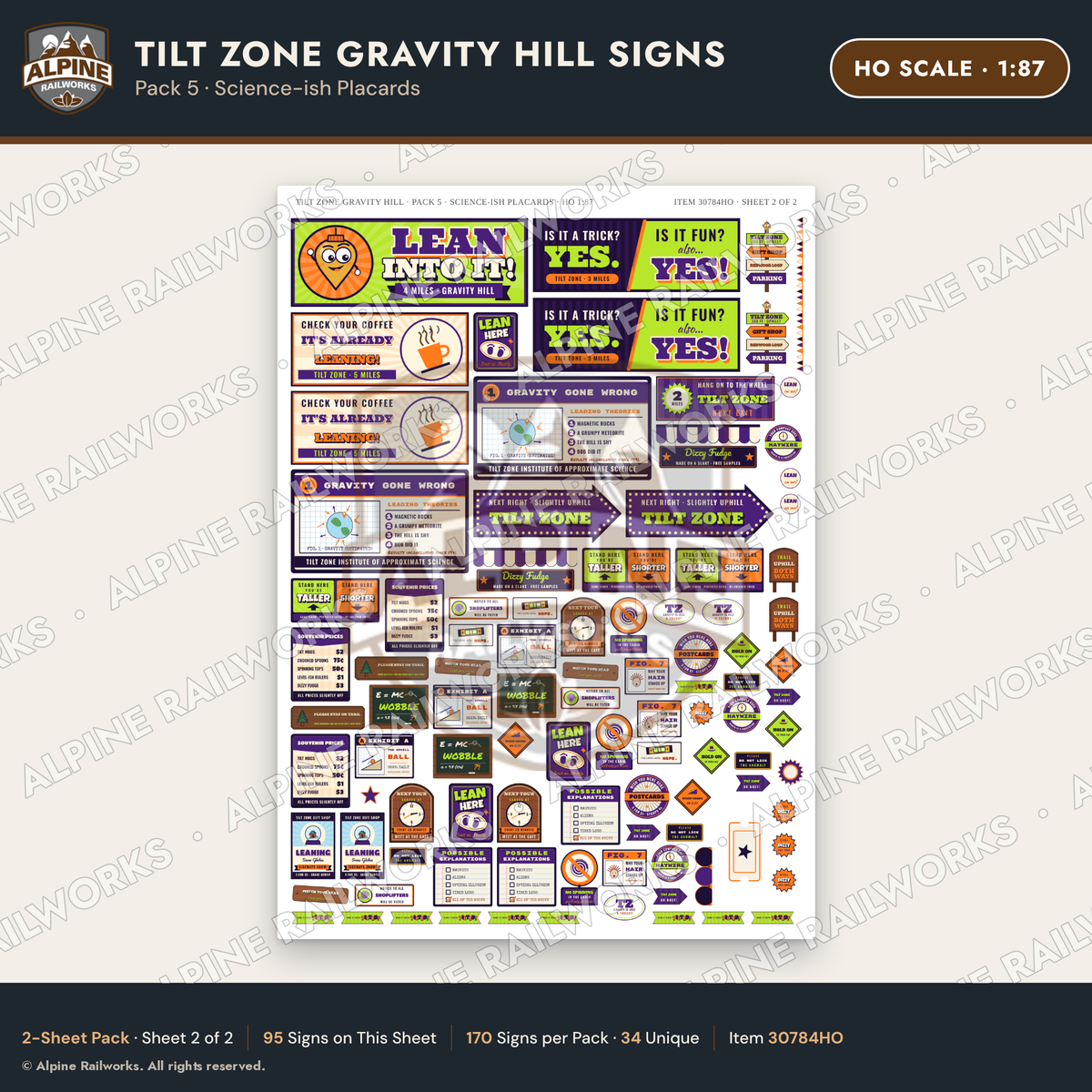 Alpine Railworks 30784HO HO Scale Roadside Signs - Mystery Spot