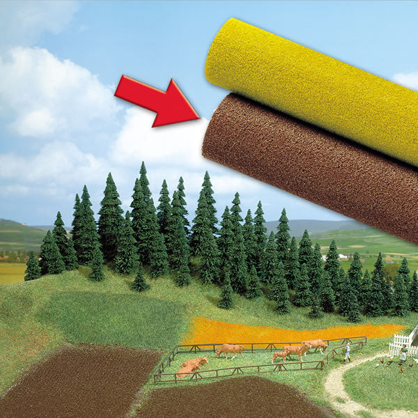 Busch 7256 A Scale Ground Mat -- Brown; 30 x 28" 75 x 70cm