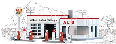 Walthers Cornerstone 933-3243 N Scale Al's Victory Service Gas Station -- Kit