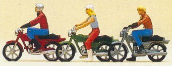 Preiser 10126 HO Scale Recreation & Sports -- Motorbikes w/Riders