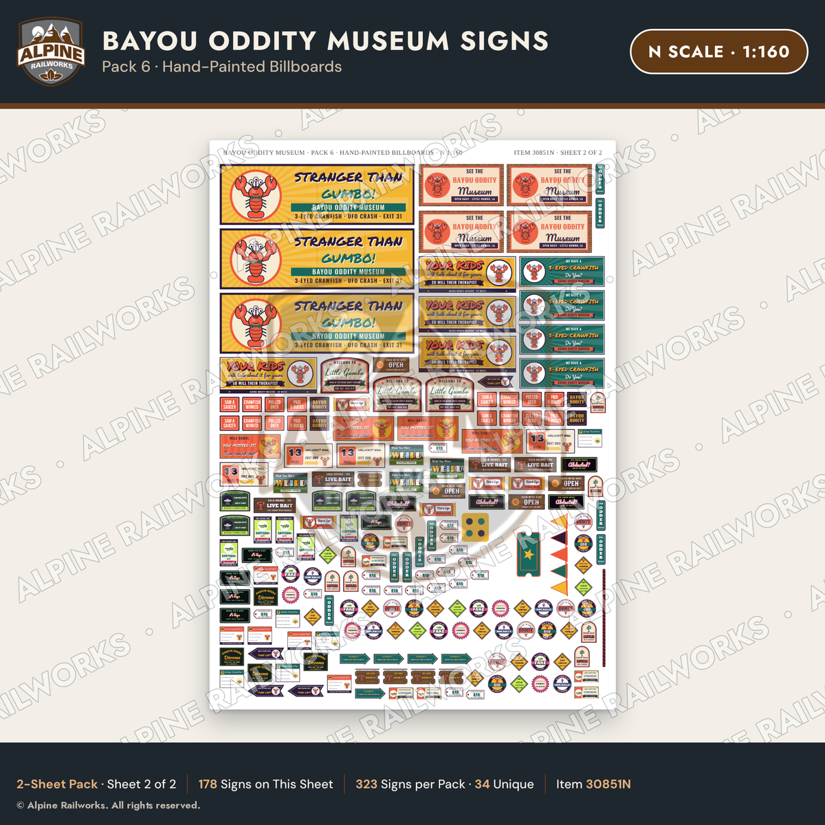Alpine Railworks 30851N N Scale Roadside Signs - Oddity Museum