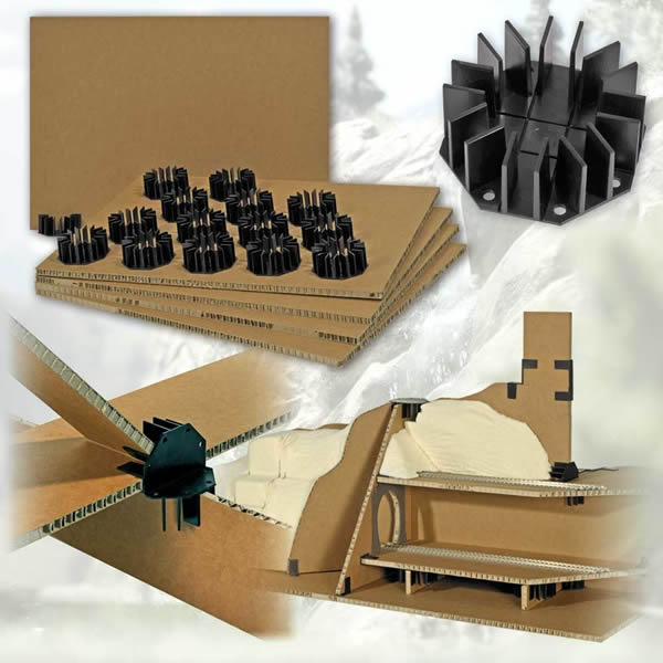 Busch 7206 A Scale Scenery Construction System -- With Plastic Carboard Sheet Connectors