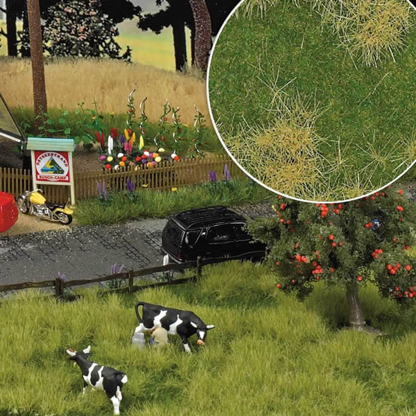 Busch 1307 HO Scale Thinning Grass Pad - 11-11/16 x 8-1/4" 29.7 x 21cm -- Spring Meadow Grass