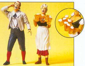 Preiser 45108 G Scale Pedestrians -- Waitress & Guest In The Beer Garden