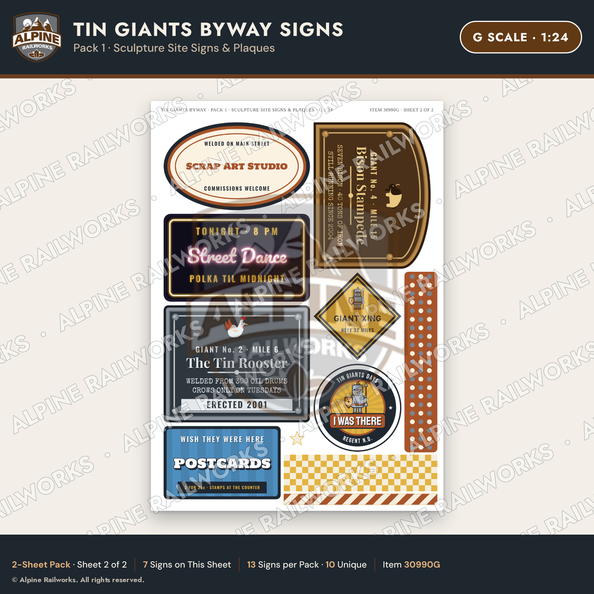 Alpine Railworks 30990G G Scale Roadside Signs - Scrap Metal Giants
