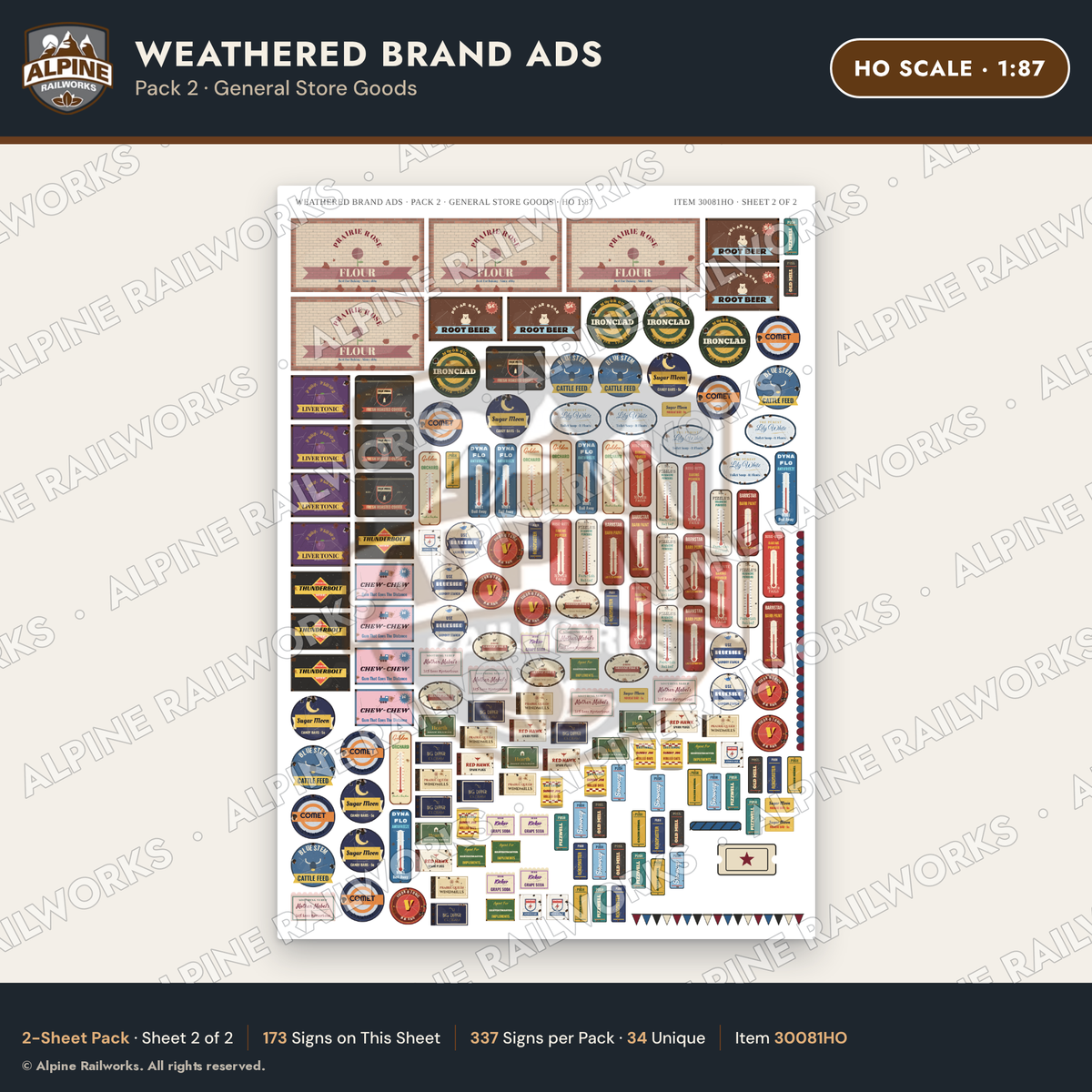 Alpine Railworks 30081HO HO Scale Weathered Brand Ads