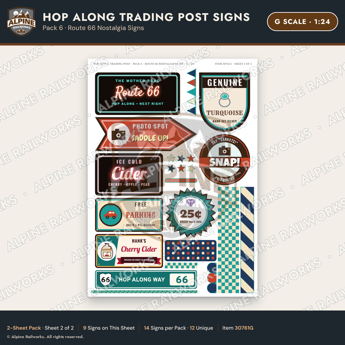 Alpine Railworks 30761G G Scale Roadside Signs - Trading Post