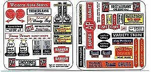 Blair Line 158 HO Scale Storefront & Advertising Signs Main Street