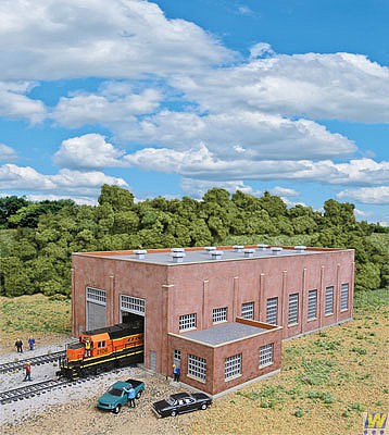 Walthers Cornerstone 933-3266 N Scale Two-Stall 130' Brick Diesel House -- Kit