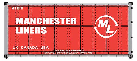 Walthers SceneMaster 949-8656 HO Scale 20' Container Manchester Liners