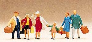 Preiser 10281 HO Scale Passengers -- Travelers w/Luggage