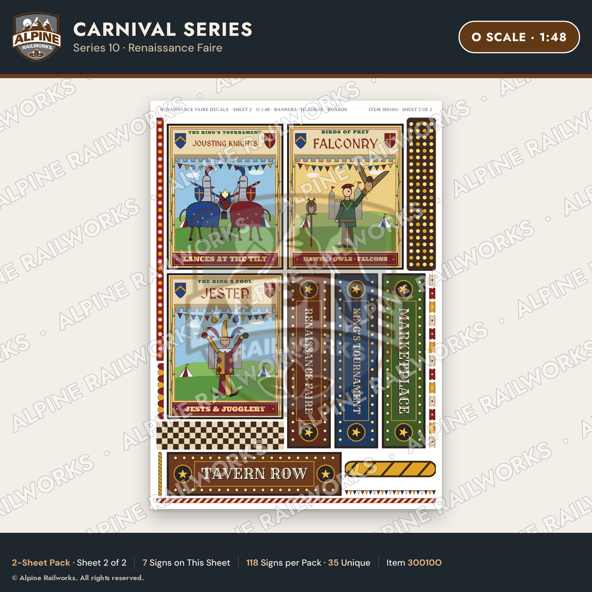 Alpine Railworks 30010O O Scale Carnival Signs - Renaissance Faire