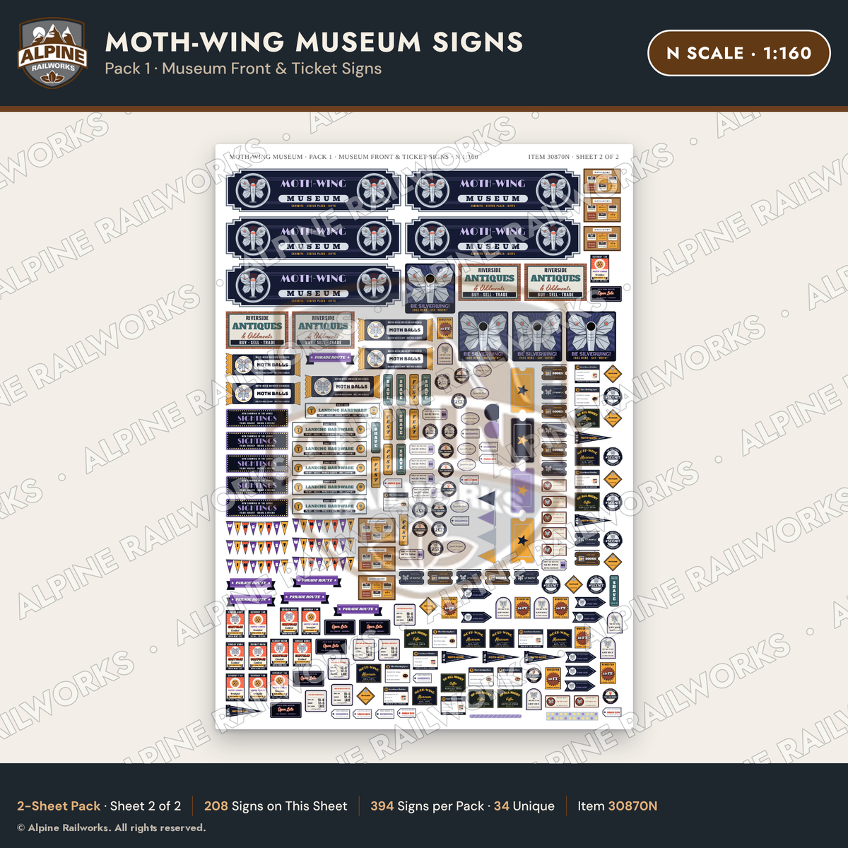 Alpine Railworks 30870N N Scale Roadside Signs - Mothman Museum