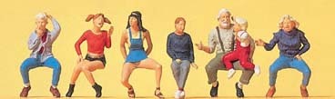 Preiser 10536 HO Scale Pedestrians -- Seated Grandfather with Children