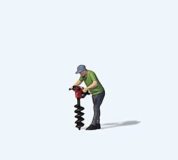 Preiser 28263 HO Scale Individual Figure - Drilling the Ground Man