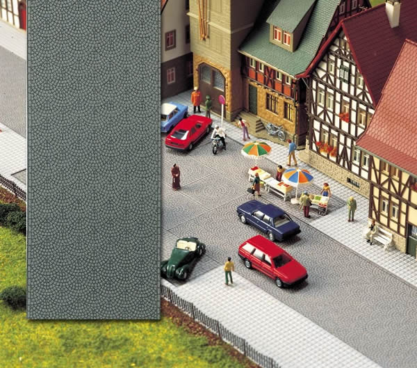 Busch 8131 N Scale Old Town Cobblestone Flexible Self-Adhesive Roadway