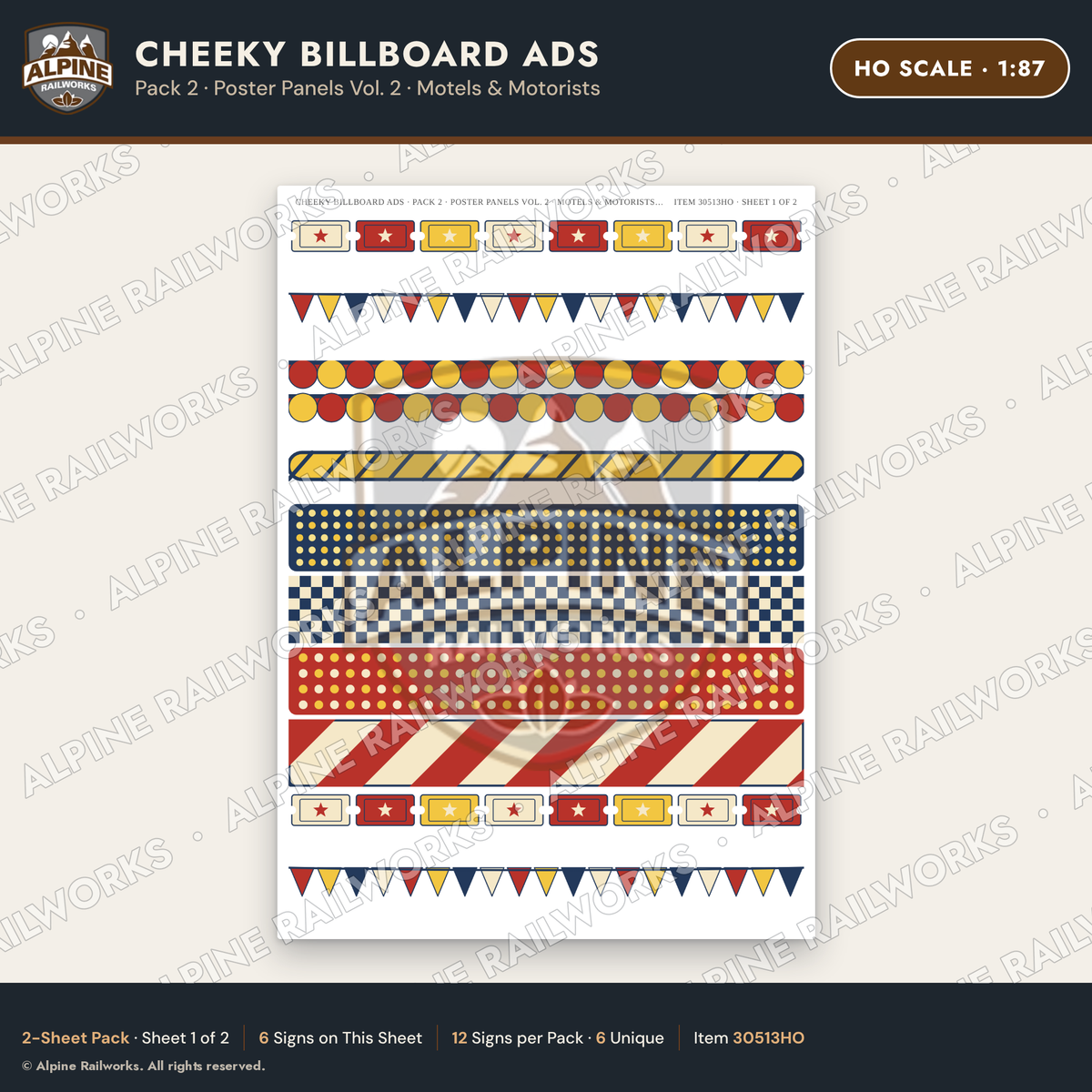 Alpine Railworks 30513HO HO Scale Cheeky Billboard Ads