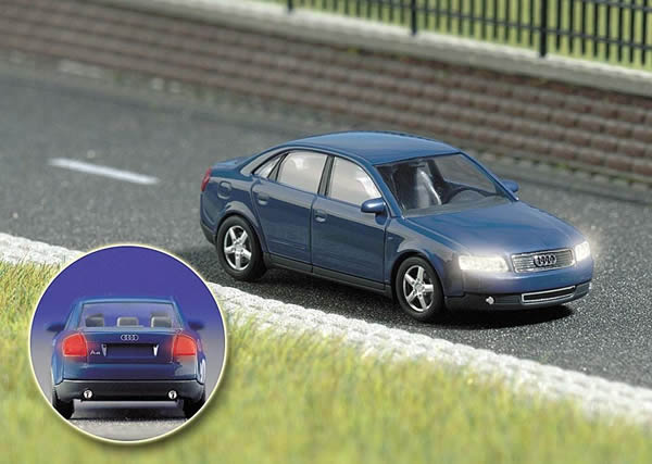 Busch 5651 HO Scale Vehicles w/Working Lights -- Audi A4 4-Door Sedan