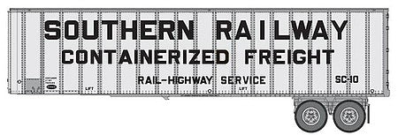 Walthers SceneMaster 949-2614 HO Scale Flexi-Van 40' Trailer 2-Pack Southern