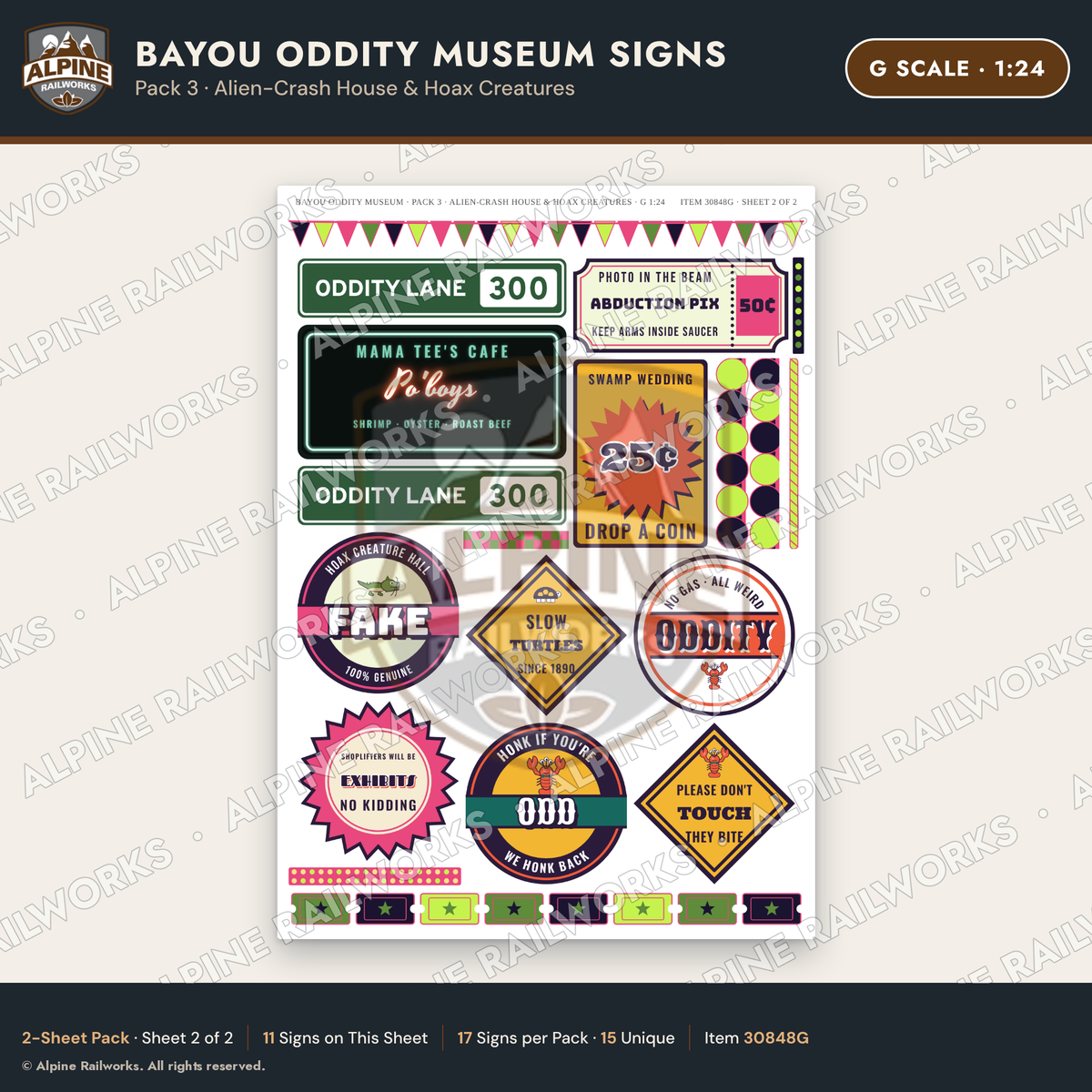 Alpine Railworks 30848G G Scale Roadside Signs - Oddity Museum