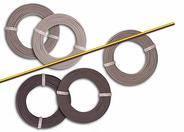 Busch 1780 A Scale 2-Conductor Cable -- Yellow, Red, 16'5" 5m