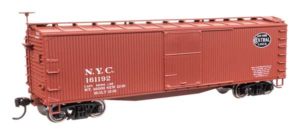 Walthers Mainline 910-40194 HO Scale 40' Wood Boxcar RTR NYC #161192