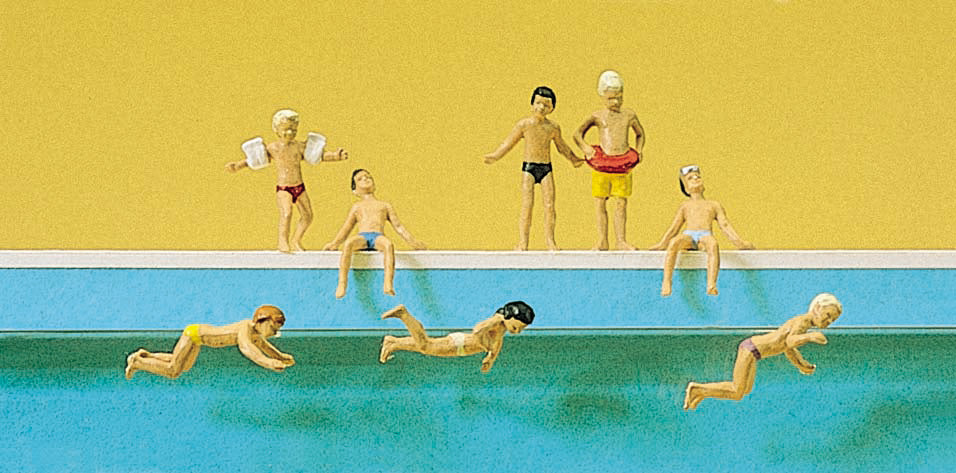 Preiser 10307 HO Scale Children at the Pool Figure Set