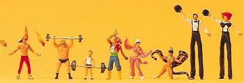 Preiser 24656 HO Scale Circus Figures -- Sideshow Performers pkg(8)
