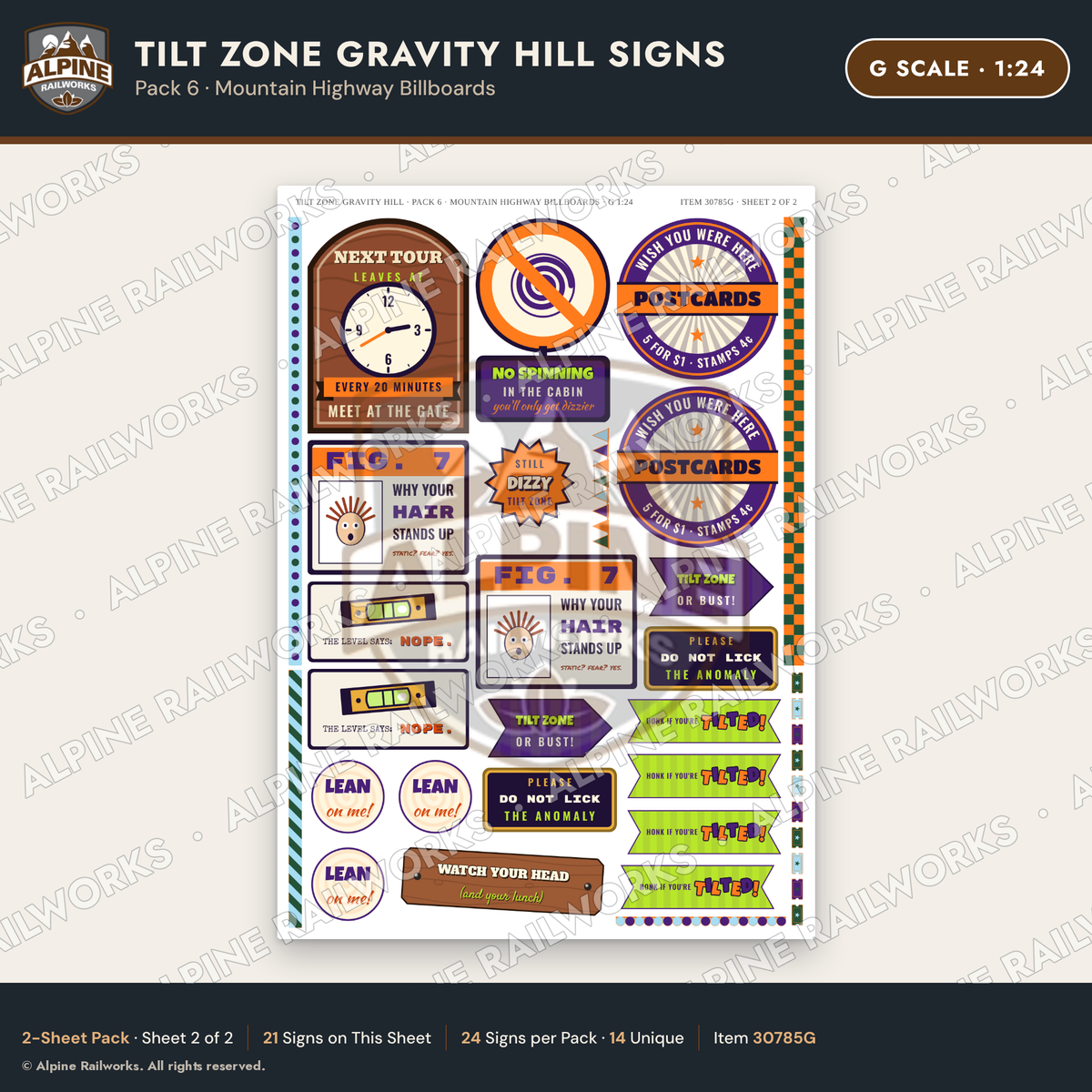 Alpine Railworks 30785G G Scale Roadside Signs - Mystery Spot