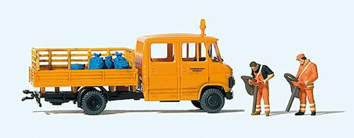 Preiser 33262 HO Scale L 407 D Crew-Cab Low-Side Delivery Truck - Assembled