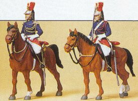 Preiser 10435 HO Scale Police Mounted On Horseback -- Republican Guards
