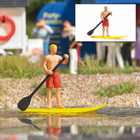 Busch 7864 HO Scale Paddleboard with Figure - Action Set