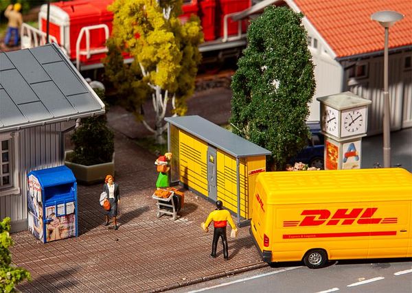 Faller 180281 HO Scale DHL Package Stations -- Kit