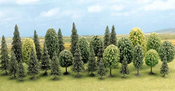 Busch 6589 N Scale Mixed Forest Tree 12-Piece Set