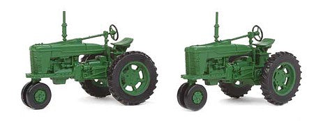 Walthers SceneMaster 949-4161 HO Scale Farm Tractor 2-Pack - Assembled -- Green