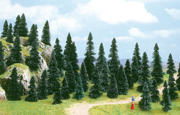 Busch 6499 A Scale Pine Tree Assortment -- 2-3/8 to 4-11/32" 6 to 11cm pkg(100)