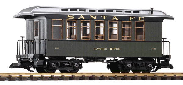 PIKO 38628 G Scale SF Wood Coach 16521, Green (New #)