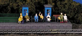 Bachmann 42342 HO Scale Figures Sitting Passengers pkg(6)