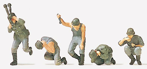 Preiser 16540 HO Scale Military - German Army WWII Unpainted Figures Mortar Crew