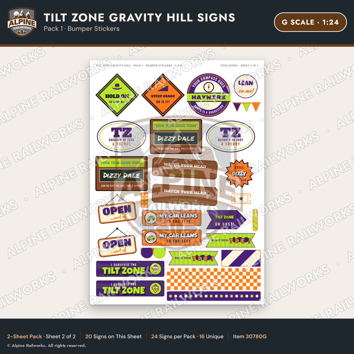 Alpine Railworks 30780G G Scale Roadside Signs - Mystery Spot